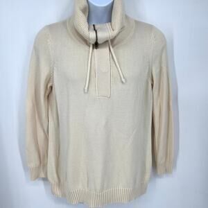 VTG Lauren Ralph Lauren Womens Cream Funnel Neck Sweater XL **READ**